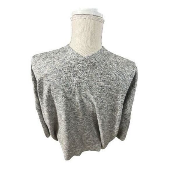 Loft Petites Women Grey Sparkle Cardigan Size M Petite Open Front 3/4-Sleeve - Picture 6 of 12